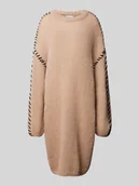 Sukienki - Sukienka z dzianiny o długości do kolan z okrągłym dekoltem model ‘CHOCA’ - miniaturka - grafika 1