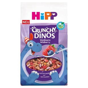 Hipp Musli chrupiące dinozaury owoce leśne dla dzieci po 3 roku życia 300 g Bio - żywność - Płatki śniadaniowe i musli - miniaturka - grafika 1