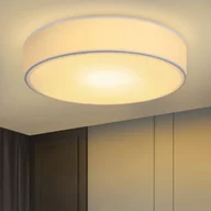 Oprawy, klosze i abażury - ZMH lampa sufitowa okrągła lampa sufitowa sypialnia tkanina lampa do salonu 1 żarówka E27 nowoczesna lampa do sypialni biała lampa kuchenna z kloszem z tkaniny lampa do przedpokoju do salonu kuchnia przedpokój średnica 30 cm - miniaturka - grafika 1