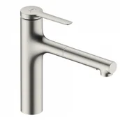 Baterie kuchenne - HANSGROHE 74822800 Zesis M33 Jednouchwytowa bateria kuchenna 160, metalowa wyciągana wylewka, 2jet Stal Szlachetna Finish - miniaturka - grafika 1