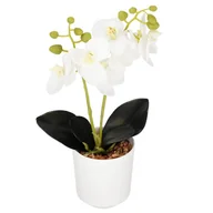 Sztuczne kwiaty - Sztuczny storczyk orchidea 33,5 cm dekoracyjna roślina doniczkowa biała - miniaturka - grafika 1