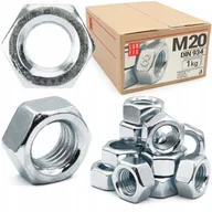 Śruby i nakrętki - Nakrętka sześciokątna M20 6-kątna metryczna DIN 934 ocynk kl. 8 1kg - miniaturka - grafika 1