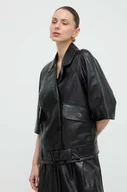 Kurtki damskie - Armani Exchange kurtka damska kolor czarny przejściowa - miniaturka - grafika 1