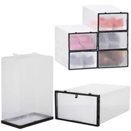 Pokrowce na ubrania - Springos, Organizer na buty 30,5x21x12,5 cm zestaw 5 szt. pudełka z otwieraną klapą - miniaturka - grafika 1