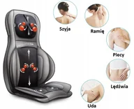 Masażery - Mata masująca rozgrzewająca masażer szyi i pleców Shiatsu Comfier CF-2309a czarna - miniaturka - grafika 1