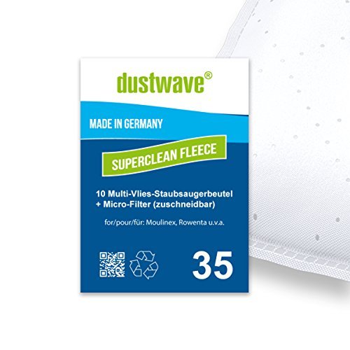 Sparpack - 10 worków do odkurzacza pasujących do Rowenta - RO 5735 / RO5735 SF Extreme - markowe worki do odkurzacza dustwave® / Made in Germany + mikrofiltr