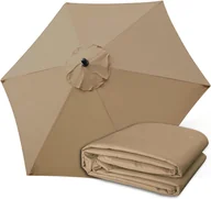 Parasole ogrodowe - Poszycie wymienne materiał parasola ogrodowego 6 ramion 270cm - khaki - miniaturka - grafika 1