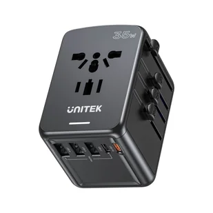 Unitek P1121ABK01 EU/US/UK/AUS PowerDelivery 35W - Akcesoria podróżnicze - miniaturka - grafika 4