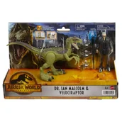 Figurki dla dzieci - Zestaw figurek Jurassic World Człowiek + dinozaur, Velociraptor - miniaturka - grafika 1