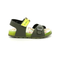 Buty dla dziewczynek - Sandały dziecięce Kickers SOSTREET KAKI JAUNE SURF - miniaturka - grafika 1