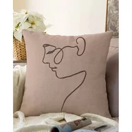 Poszewki na poduszki - Beżowa poszewka na poduszkę z domieszką bawełny Minimalist Cushion Covers Portrait, 55x55 cm - miniaturka - grafika 1