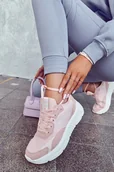 Sneakersy damskie - Modne Sneakersy Buty Sportowe Big Star JJ274595 Różowe-38 - miniaturka - grafika 1