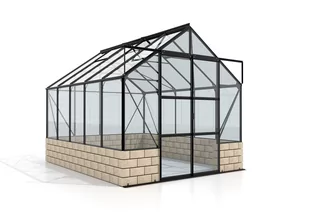 VITAVIA szklarnia ogrodowa Cassandra 9900, czarna - (9,9 m2; 2,57 x 3,85 m) + szkło hartowane - Szklarnie ogrodowe - miniaturka - grafika 8