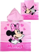 Okrycia kąpielowe dla dzieci - Ponczo kąpielowe z kapturem ręcznik Myszka Minnie mikrofibra - miniaturka - grafika 1