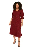 Sukienki - Trendyol Damska sukienka koszulowa w rozmiarze plus size, regularny krój, tkana sukienka plus size, czerwona, 44, Czerwony, 70 - miniaturka - grafika 1