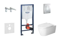 Stelaże i zestawy podtynkowe do WC - Grohe Rapid SL - Zestaw do montażu podtynkowego, toaleta i deska ME by Starck, Rimless, SoftClose, przyciski Skate Cosmo, chrom 38528SET-KM - miniaturka - grafika 1
