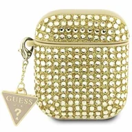 Akcesoria do słuchawek - Guess GUA2HDGTPD AirPods 1/2 cover złoty/gold Rhinestone Triangle Charm - miniaturka - grafika 1