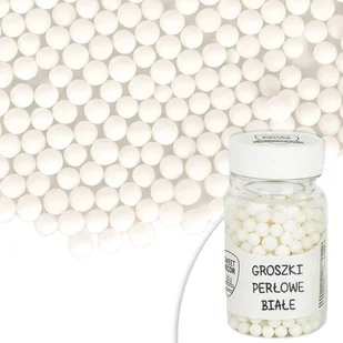 Posypka cukrowa PEREŁKI - GROSZKI BIAŁE Sweet Decor, 50 g - Dodatki do ciast w proszku - miniaturka - grafika 1