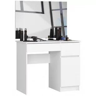 Fabryka mebli akord TOALETKA KOSMETYCZNA Z LUSTREM P-2/SL 900x600 PRAWA BIAŁA - Toaletki - miniaturka - grafika 1