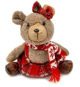 Ozdoby bożonarodzeniowe - Miś pluszowy świąteczny dekoracyjny dla dzieci siedzący dziewczynka - miniaturka - grafika 1