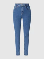 Spodnie damskie - Jeansy z wysokim stanem o kroju skinny fit, z dodatkiem streczu, model ‘Martha’ - miniaturka - grafika 1