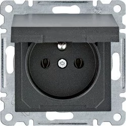 Hager LUMINA-INTENSE-PASSION-Gniazdo-zasilające-z-uziemieniem-i-pokrywą-16-A-250-VAC-czarny WL1123 - Gniazdka elektryczne - miniaturka - grafika 1