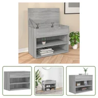 Szafki na buty - The Living Store Ławka na buty szara Sonoma 60x30x45 cm Materiał drewnopochodny - miniaturka - grafika 1