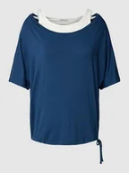 Koszulki i topy damskie - T-shirt w jednolitym kolorze - miniaturka - grafika 1