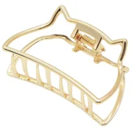 Ozdoby do włosów - Klamra do Włosów Złota Duża Spinka Kocie Uszy Metalowa Lekka i Wytrzymała - miniaturka - grafika 1