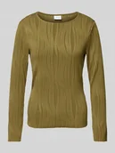 Bluzki damskie - Bluzka z długim rękawem i fakturowanym wzorem model ‘NIRA’ - miniaturka - grafika 1