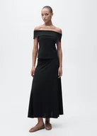 Spódnice - MANGO - Spódnica z dzianiny o trapezowym kroju czarny - XL - Kobieta - miniaturka - grafika 1