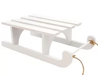 Ozdoby bożonarodzeniowe - Sanki drewniane ozdobne białe 20 cm - miniaturka - grafika 1