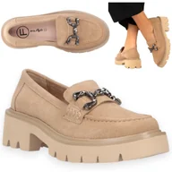 Mokasyny damskie - Wygodne Półbuty Damskie Skórzane FILIPPO Eleganckie Mokasyny 40 - miniaturka - grafika 1