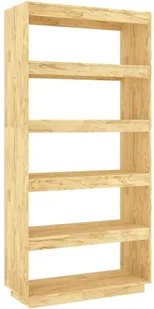 Naturalny Regał Z Litego Drewna Z 5 Półkami W7-D41 - Półki do salonu Naturalny Regał Z Litego Drewna Z 5 Półkami W7-D41 - Półki do salonu - miniaturka - grafika 1