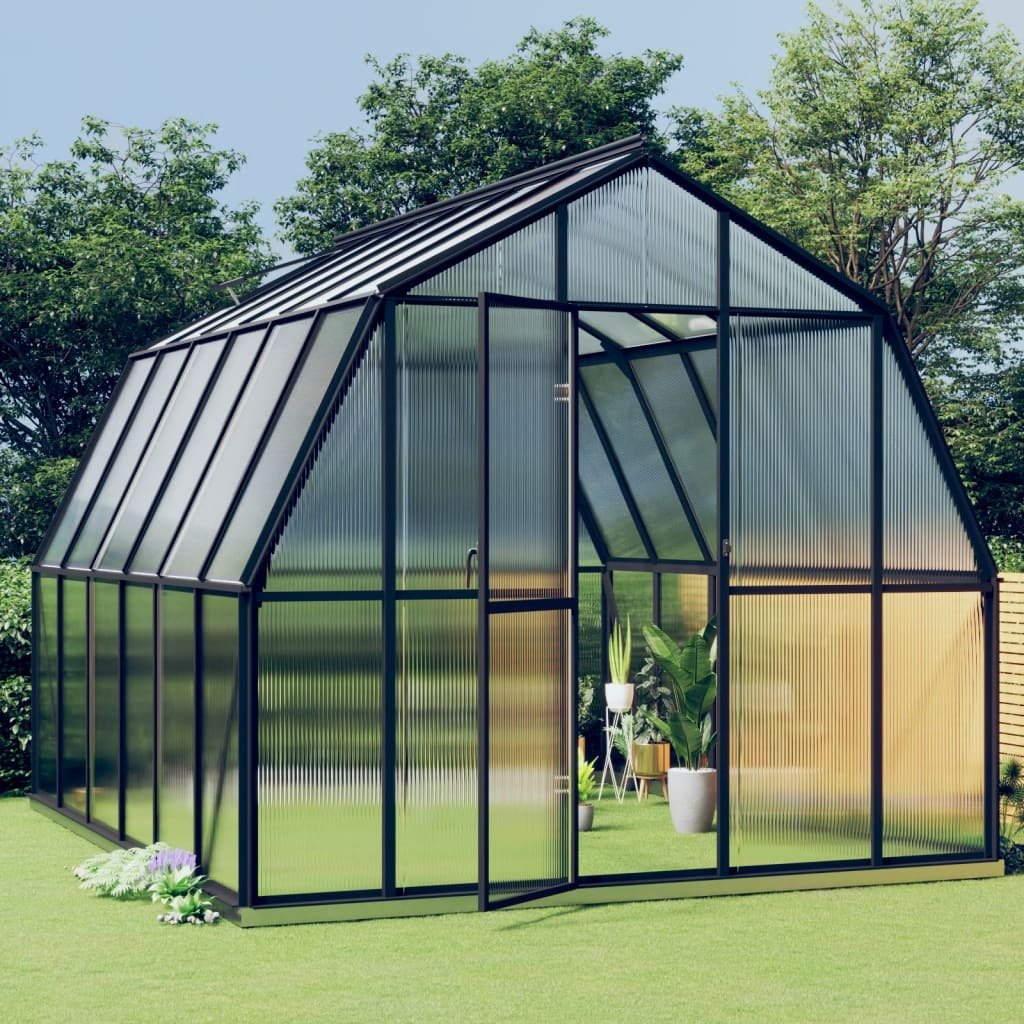 Szklarnia Prolenta Premium z antracytową ramą fundamentową 9,53 m² Aluminimum