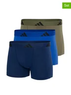 Majtki męskie - adidas Bokserki (3 pary) w kolorze granatowym, khaki i niebieskim - miniaturka - grafika 1