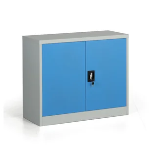 B2B Partner Metalowa szafa, demontowana, 1 półka, 950 x 800 x 400 mm, niebieski 908008 - Szafy biurowe - miniaturka - grafika 1