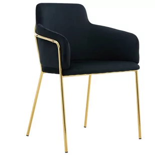 Krzesło Glamour C-900 czarne, złote nogi - Krzesła - miniaturka - grafika 1