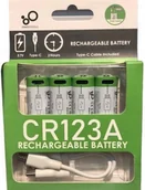 Ładowarki i akumulatory - WIELOKROTNE BATERIE PALUSZKI AKUMULATORKI CR123A TYPE-C ŁADOWANE KABLEM CR123A 4SZT - miniaturka - grafika 1