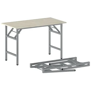B2B Partner Stół konferencyjny FAST READY z srebrnoszarym stelażem, 1100 x 500 x 750 mm, naturalny dąb 499281 - Stoły i stoliki do biura - miniaturka - grafika 1