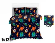 Pościel dla dzieci - Extrapościel Pościel bawełniana 160x200 1413E granatowa Kosmos Planety Galaktyka 340P - miniaturka - grafika 1