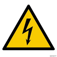 Tablice BHP - GD012 OSTRZEŻENIE PRZED NAPIĘCIEM ELEKTRYCZNYM, KS - FOLIA PODŁOGOWA FOTOLUMINESCENCYJNA; (100X100MM) - miniaturka - grafika 1