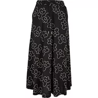 Spódnice - Urban Classics Damska spódnica z wiskozy, długa spódnica z wiskozy, dostępna w wielu kolorach, rozmiary XS - 5XL, czarny kwiat, XL - miniaturka - grafika 1
