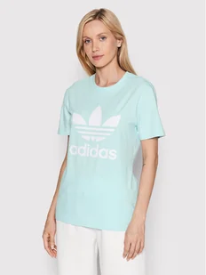 adidas T-Shirt adicolor Classics Trefoil HK9638 Niebieski Regular Fit - Koszulki i topy damskie - miniaturka - grafika 1
