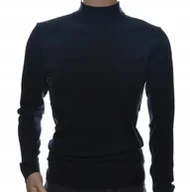 Swetry męskie - Sweter męski ze stójką z półgolfem półgolf z wełny wełniany 4XL granatowy - miniaturka - grafika 1