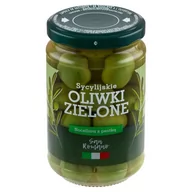 Warzywa w marynacie - San Romano Sycylijskie oliwki zielone Nocellara z pestką 300 g - miniaturka - grafika 1