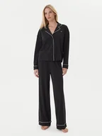 Piżamy damskie - Tommy Hilfiger Piżama UW0UW06142 Czarny Relaxed Fit - miniaturka - grafika 1