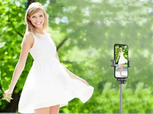 Kijek Selfie Lampa Led fotograficzna ze statywem kosmetyczna do zdjęć Alogy Ring - Selfie stick - miniaturka - grafika 7