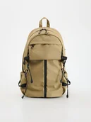 Plecaki - Reserved - Pojemny plecak z kieszeniami - beżowy - miniaturka - grafika 1
