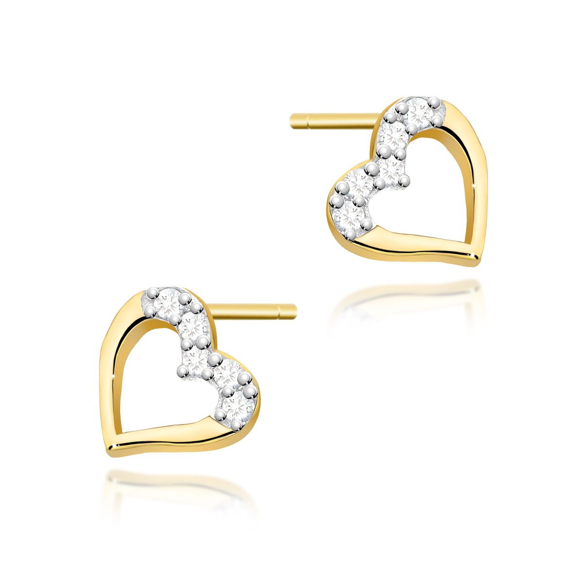 Złote kolczyki K0503 z diamentami żółte złoto pr. 585